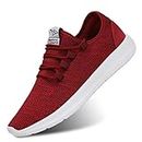 Mens Walking Shoes Slip-on Running Sneakers Lightweight Breathable Casual Soft Sole Trainers Zapatos de Hombre Red