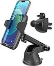 Car Phone Holder, Dashboard Windscreen Air Vent Car Phone Mount, Universal Car Cradle 360° Rotatable Extendable Arm One Button Release Stand for iPhone 11 12 Pro Max XS Max Xr, Samsung S20 S21