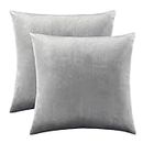 2 Packs Decorative Cushions Covers Cases for Sofa Bed Modern Velvet Home Throw Pillows Covers 45x45-2 Packs 30cmX50cm,Deep Grey