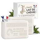 Savon Lait De Chevre Savon Visage - Produit Naturel Au beurre De Karité - Masque Peau Sensible - 2 SAVONS FRANÇAIS (200g)