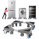 HHXRISE Mobile Roller, Mobile Base with 4 Locking Wheels and 8 Feets, Universal Adjustable Furniture Dolly for Washing Machine Stand Base, Refrigerator, Washer & Dryer, Appliance Mover, Moving Cart