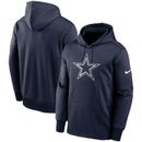 Men's Nike Navy Dallas Cowboys Fan Gear Primary Logo Therma Performance Pullover Hoodie