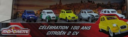 Coffret Majorette Citroën 2CV Célébration 100ans