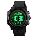 Mens Watches Ultra-Thin Digital Watch Lightweight Sports Watch Waterproof Fashion Outdoor Wrist Watches for Men with Stopwatch LED Ligh Alarm Date