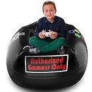 Inflatable Gamer Chair - Bean Bag Chairs for Kids - Kids Gaming Chair - Gaming Chair for Kids - Boy Bedroom Furniture - Floor Chair - Gaming Decor - Game Room Chair - Inflatable Bean Bag Chair