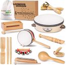 LOOIKOOS Toddler Musical Instruments, Eco Friendly Musical Set for Kids Natural