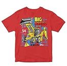 Heybroh Kids T-Shirt Big Wheel Bulldozer 100% Cotton Boy's Girl's Regular Fit Unisex T-Shirt (Red; 11-12 Years)