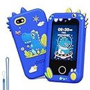 Toys for Boys Kids Phone Dinosaur Gift for Boys, Educational Learning Boys Toys with Camera Games Music Torch Function, Birthday Gifts for 3 4 5 6 7 8 9 Year Old Boys with 8G SD Card (Blue)