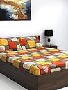 Bombay Dyeing 110 GSM Microfiber Multicolor Vista Double Bedsheet with 2 Pillow Covers