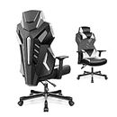 OneGame Video Gaming Chair, Breathable Computer Racing Style Swivel Chair Adjustable Backrest Ergonomic PC with Lumbar Support, Blackwhite