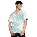 Campus Sutra Men's Multicolour Tie-Dye Honeycomb Shirt for Casual Wear | Spread Collar | Short Sleeve | Button Closure | Shirt Crafted with Comfort Fit for Everyday Wear