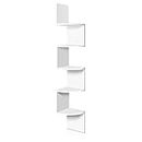 Artiss Floating Wall Shelf, 5 Tier Shelves Corner Adhesive Bookshelf Storage Display Rack Decor Bathroom Organiser, Versatile Wall-Mounted Sturdy Metal Frame White