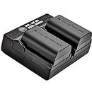 BM 2-Pack of LP-E6N Batteries and Dual Battery Charger for Canon EOS R, EOS 60D, EOS 70D, EOS 80D, EOS 5D III, EOS 5D IV, EOS 5Ds, EOS 6D, EOS 6D Mark II, EOS 7D, EOS 7D Mark II, XC15 DSLR