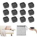 12Pack Furniture Risers, 1.38inch Adjustable Bed and Furniture Risers, Heavy Duty Stackable Bed Lifts Risers Chair Sofa Couch Tables Washing Machine Risers, Suitable for Square & Circle Desk Leg