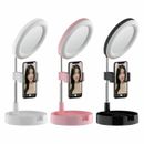 Led Foldable Mirror Phone Stand Holder For Video Photo makeup Selfie Light