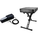 Roland Dp-10 Traditional Style Damper Pedal & RockJam RJKBB100 Premium Adjustable Padded Keyboard Bench or Digital Piano Stool with lessons.