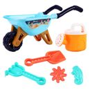 Kids Plastic Wheelbarrow Beach Kettle Play Toy Set Sandbox Summer Outdoor Garden