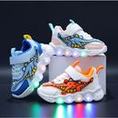 Boys Girls LED Dinosaur Sneakers Kids Mesh Trainer Shoes Athletic Shoes //**