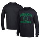 Men's Champion Black Binghamton Bearcats Icon Logo Basketball Jersey Long Sleeve T-Shirt
