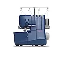 SINGER Making The Cut 4 Thread, Differential Feed, 1300 Stitches Per Min-Sewing Made Easy Serger, Blue, S0230