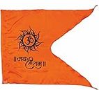 La Jarden® Aum & Jai Shri Ram printed on silky satin fabric in Saffron, Orange flag for Yoga, Meditation, Om shanti bhawan, Bhagwa dhwaj for temple, house & religious purpose 1Nos. (40x31 inch)