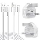 iPhone Charger, MFi Certified 2Pack Fast Charger Block with 1M Cable Fast Charging Lightning Cable with iPhone Wall Charger Plug, Compatible iPhone 14/13/12/11 Pro Max/XS Max/XR/X (2charger 2cable)