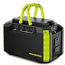 MARBERO Portable Power Station 150Wh Camping Solar Generator Laptop Charger Power Bank with AC Outlet 110V 150W Peak with 4*USB, 4*DC Ports, LED Flashlights for CPAP Home Camping Hurricane Emergency