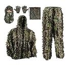 PELLOR Ghillie Suit, Apparel Turkey Camo Suit Including Hunting Clothes, Hunting Gloves, Leafy Face Mask and Camo Bag for Jungle Shooting Airsoft Woodland Photography or Halloween