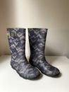 Kamik Kids Girls Children Gray Daisy Floral Rain Boots Size 2 For 7-9 year old 