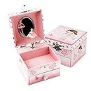 TAOPU Girl'S Musical Jewellery Storage Box With Pullout Drawer and Spinning Ballerina Girl Music Box Jewel Case Toys for Girls Gift