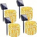 4-Pack 160FT 400 LED Solar String Lights for Outside, Solar Lights Outdoor with 8 Lighting Modes, Twinkle Solar Fairy Lights for Tree Christmas Wedding Party Decorations Garden Patio (Warm White)