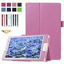TianTa Case for Galaxy Tab S2 8.0 SM-T710, Slim Folding PU Leather Cover with Stylus Holder for 2015 Samsung Galaxy Tab S2 Tablet (8.0 inch, SM-T710 T715 T713), Pink