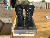 Womens Bearpaw Altai Black Snow Fur Boots