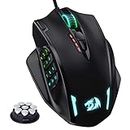 Redragon M908 Impact RGB Gaming Mouse, 12,400 DPI Wired Laser MMO Mouse with High Precision Actuation, 12 Macro Side Buttons and 16.8 Million Customized Breathing Backlight for PC/Laptop