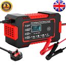 UK Car Battery Charger 12V 6A Fast Charger Automatic Smart Pulse Repair AGM/GEL