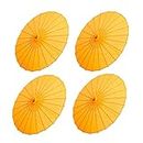THY COLLECTIBLES Set of 4 Kid's Size 22" Japanese Chinese Umbrella Parasol for Wedding Parties, Photography, Costumes, Cosplay, Decoration and Other Events (Orange)