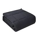 PRETTY NIGHT Weighted Blanket 12lbs Queen Size Dark Grey 60"x80" Weighted Blankets for Adults Heavy Blanket are Comfortable and Cozy