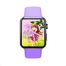 Time Up Kids Smart Watch Cartoon Dial Android Bluetooth Call,Music Speaker Touchscreen Fiteness Tracker for Boys & Girls-C4K-1000X (Purple)