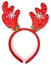 Rojdeal Christmas Reindeer Antlers Headband for Christmas Xmas Party Deer Glove Head Hoop Funny Party for Children or Adult and Girls (Pack of 1)