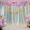 Party Propz Butterfly Theme Birthday Decorations - 80 Pcs Purple Birthday Decoration Items | Purple Balloons for Birthday | Girl Butterfly Birthday Decoration | Birthday Decorations for Girls