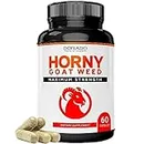 Horny Goat Weed For Men and Women - [Maximum Strength 1590mg] - Maca, Ginseng, L-Arginine, Tribulus - Premium Hornygoatweed For Men - Icariin Epimedium For Men - 3rd Party Tested - USA Made - 60 Count