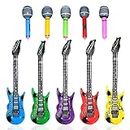 VIKSAUN 10 Pieces Inflatable Musical Instrument Inflatable Guitar Inflatable Microphone Rock Star Balloon Set Party Supplies Christmas Birthday Party Gifts 80s Hawaiian Summer Party (10 pcs)