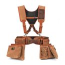 TOURBON Heavy Duty Carpenter’s Tool Belt with Suspenders Padded Cooling Mesh 