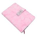 COHEALI Notebook Journal Book Notepads Code Lock Journal To- Do List Planner Journal with Code Lock Diary Book Pocket Note Pads Portable Notepad Marbling Paper Office Pink Soft Copy