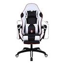 AOLI Chaise Gaming Chair, Gamer Chair with Footrest, Ergonomic Computer Chair with Lumbar Support, Reclining Pc Gaming Chair for Adults, Big and Tall Office Chair Carbon Fiber Leather,B
