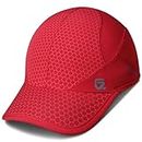 Sport cap Soft Brim Lightweight Waterproof Running Hat Breathable Baseball Cap Quick Dry Sport Caps Cooling Portable Sun Hats for Men and Woman Performance Cloth Workouts and Outdoor Activities Red