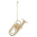 Broadway Gifts Co Gold Tone Tuba Instrument 4 inch Brass Hanging Ornament