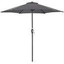 CHRISTOW Garden Parasol Umbrella Polyester Canopy Steel Sunshade With Crank Handle