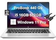 HP ProBook 440 G9 Business Laptop (14" FHD Display, Intel 10-Core i5-1235U, 16GB RAM, 512GB SSD) Backlit, Webcam, Ethernet, Wi-Fi 6, Long Battery Life, Wolf Pro Security, IST HDMI, Win 11 Pro, Silver