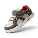 DREAM PAIRS Kids Fashion Sneakers Boys Girls Casual Walking Skate Shoes for Toddler/Little Kid,Size 2 Little Kid,Grey/RED,151014-K